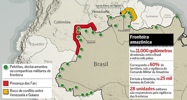 Brasil intensifica proteção na fronteira com Colômbia - Forças