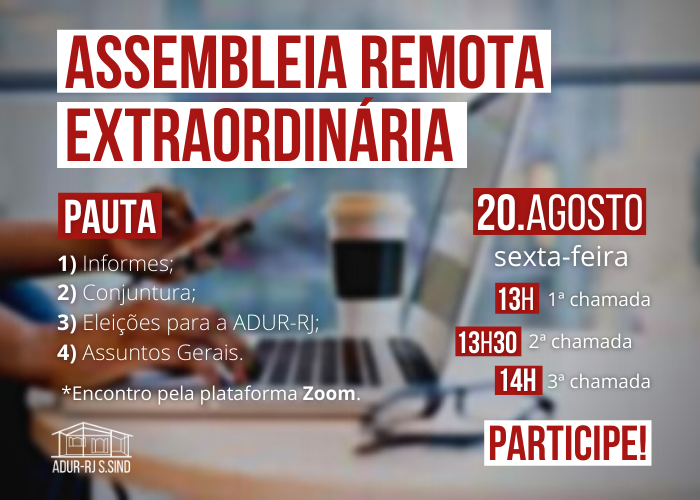 Assembleia Remota Extraordinária da ADUR-RJ