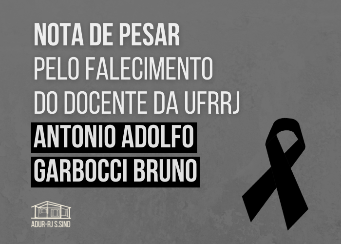Nota de pesar pelo falecimento do professor Antonio Adolfo Garbocci Bruno