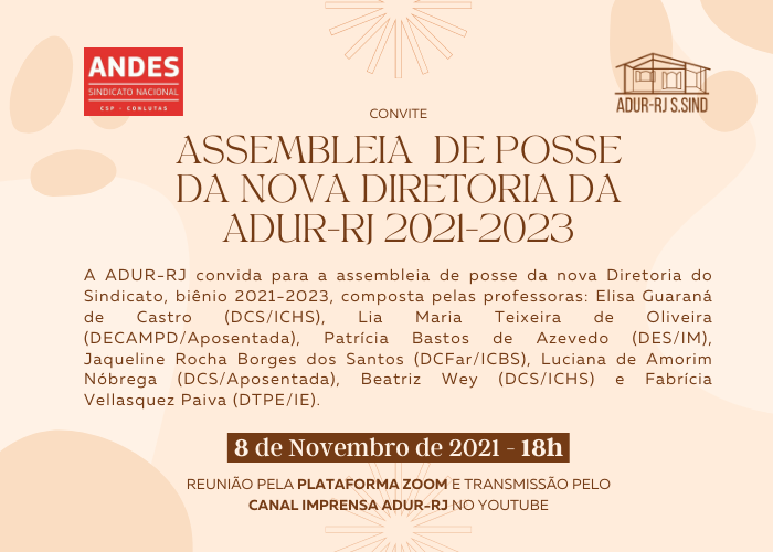 Assembleia de Posse da nova Diretoria da ADUR-RJ
