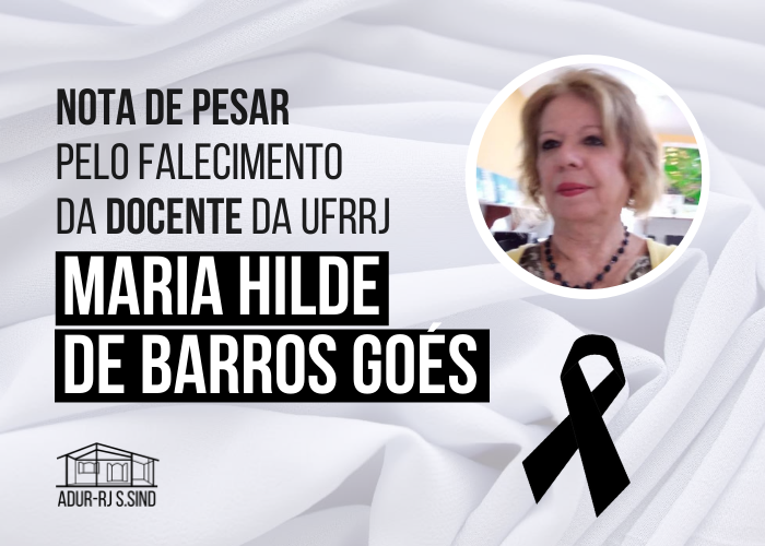 Nota de pesar pelo falecimento da docente da UFRRJ Maria Hilde de Barros Goés