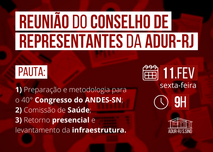 Reunião do Conselho de Representantes da ADUR-RJ