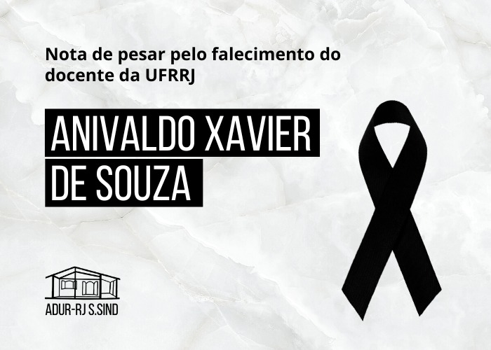 Nota de falecimento do prof° do CTUR,  Anivaldo Xavier de Souza