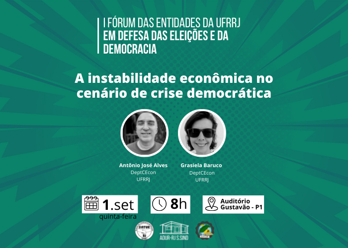 Mesa de encerramento do I Fórum das Entidades da UFRRJ em defesa das eleições e da democracia