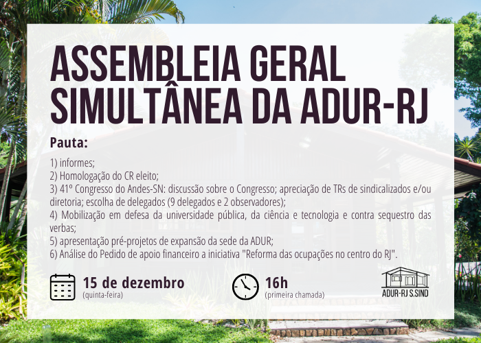 Última Assembleia da ADUR em 2022
