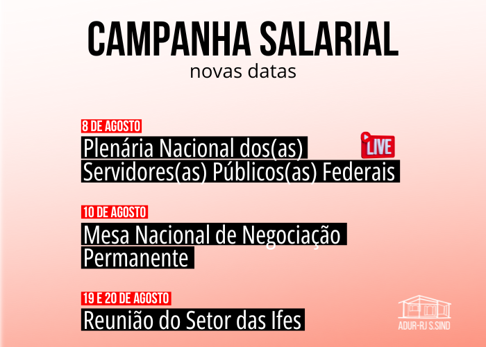 Novo calendário campanha salarial