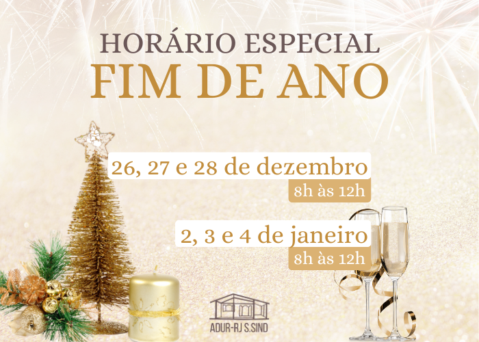 Horário especial de fim de ano na ADUR