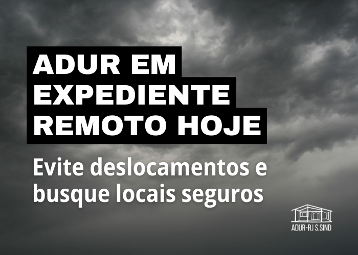 Expediente remoto na ADUR nesta sexta-feira (22/3)