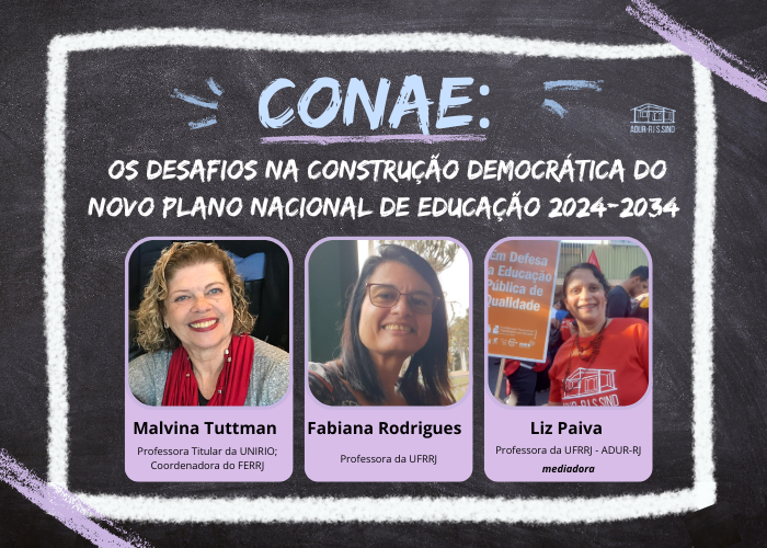 ADUR realiza mesa para debater desafios na construção democrática na Conferência Nacional de Educação
