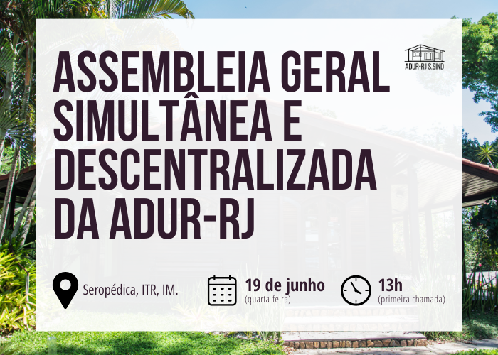 Assembleia da ADUR – 19 de junho