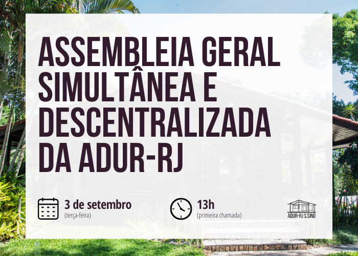 Assembleia da ADUR – 3 de setembro