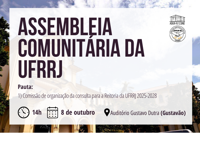 Assembleia Comunitária da UFRRJ irá definir comissão organizadora da consulta para a próxima Reitoria da universidade