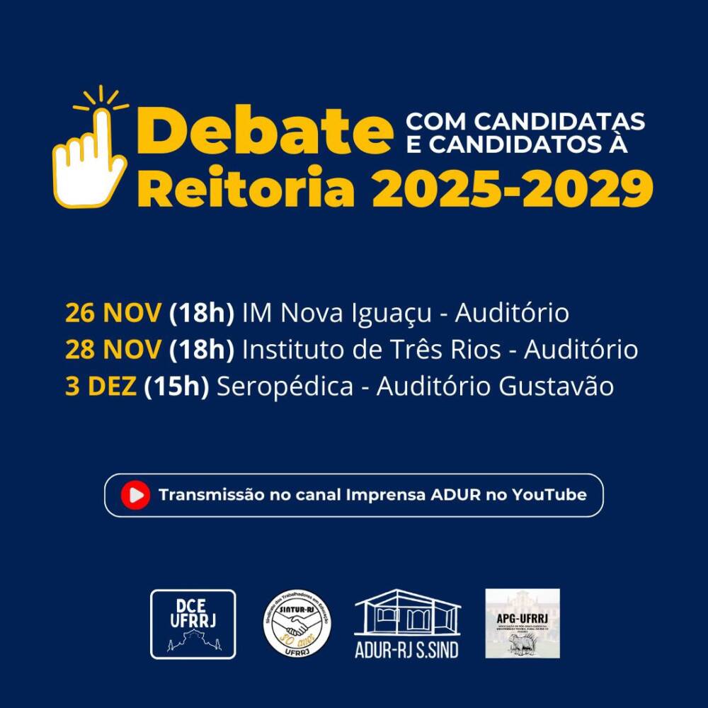 Não perca o último debate entra as chapas que concorrem na Consulta Pública para a reitoria da UFRRJ