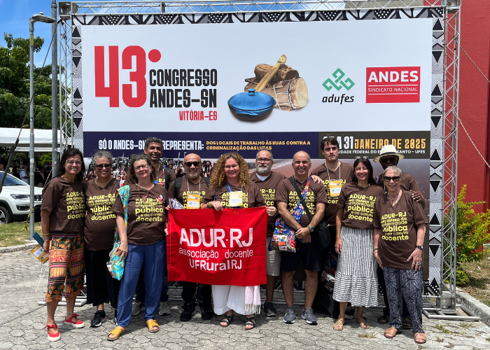 Delegação da ADUR no 43º Congresso do ANDES é composta por 9 delegadas e delegados e três observadores 
