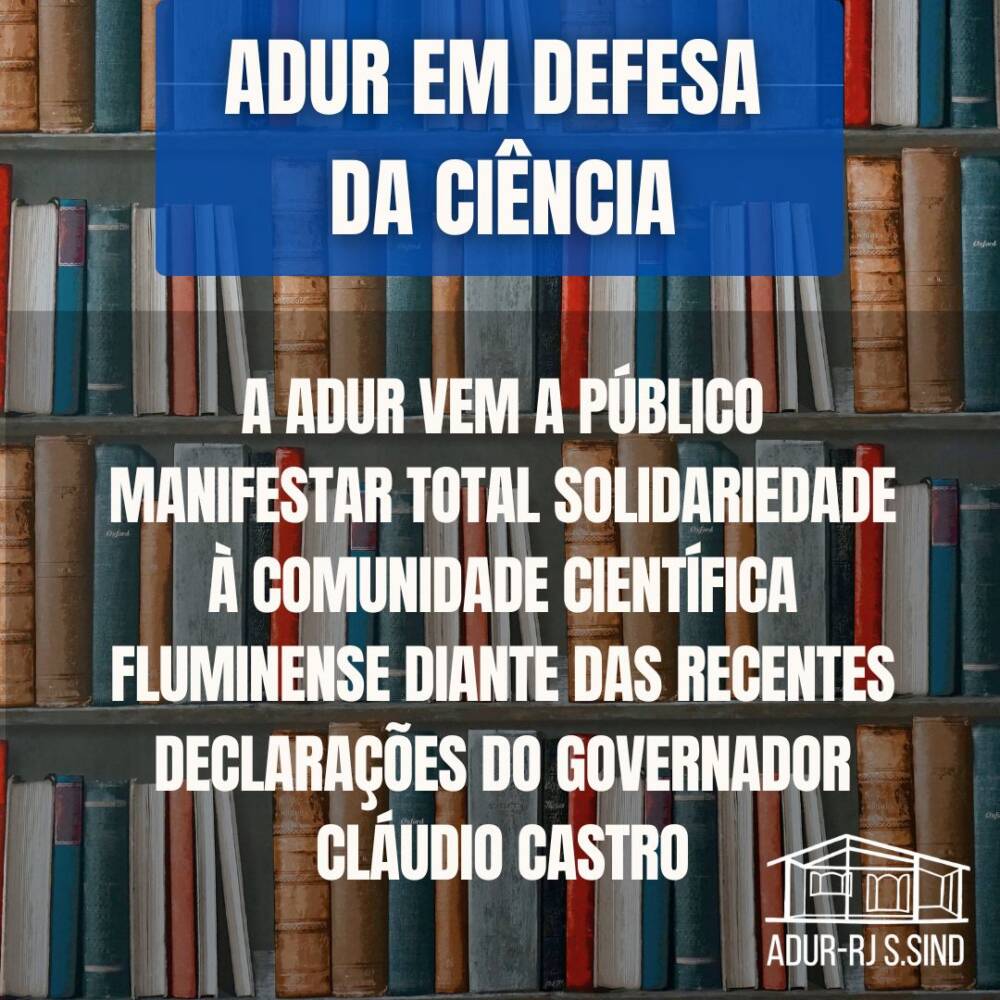 Nota de apoio à FAPERJ e à comunidade cientifica do RJ